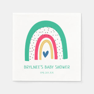 Kleurrijke Doodle Rainbow Baby shower Servet