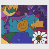 Kleurrijke Doodle Schetsen Inpakpapier (Vlak)
