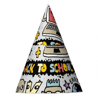 Kleurrijke Doodle School Set Feesthoedjes
