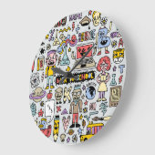 Kleurrijke Doodle School  Set Grote Klok (Hoek)