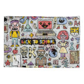 Kleurrijke Doodle School  Set Kussensloop (Achterkant)