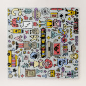Kleurrijke Doodle School  Set Legpuzzel (Horizontaal)