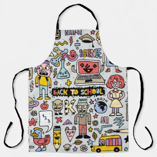 Kleurrijke Doodle School Set Schort