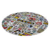 Kleurrijke Doodle School  Set Snijplank (Hoek)