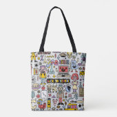 Kleurrijke Doodle School  Set Tote Bag (Achterkant)