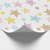 Kleurrijke Doodle Stars Wrapping Paper Cadeaupapier (Hoek)