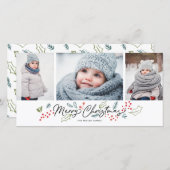 Kleurrijke Doodles Prettig Kerstfeest 3 Foto Feestdagenkaart (Voorkant / Achterkant)