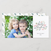 Kleurrijke Doodles Prettig Kerstmis Foto Feestdagenkaart (Voorkant / Achterkant)