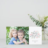 Kleurrijke Doodles Prettig Kerstmis Foto Feestdagenkaart (Staand voorkant)