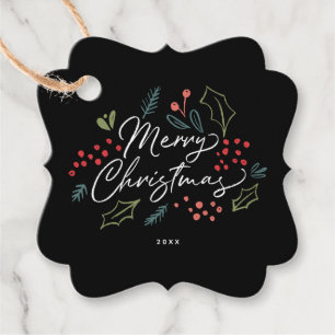 Kleurrijke Doodles Vrolijk Kerstmis tot Van Custom Bedankjes Labels