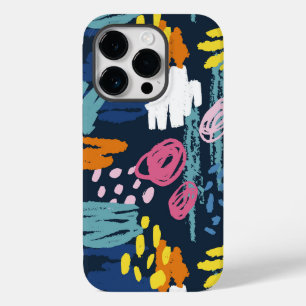 Kleurrijke doodling krabbels trendy moderne kunst Case-Mate iPhone 14 pro hoesje