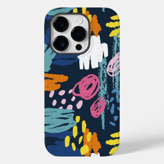 Kleurrijke doodling krabbels trendy moderne kunst Case-Mate iPhone case (Achterkant)