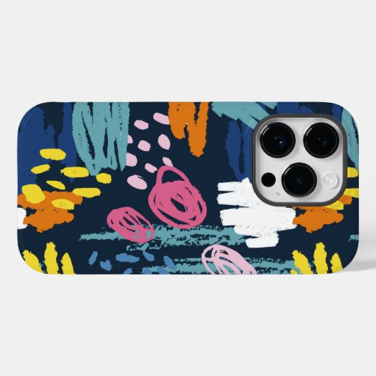 Kleurrijke doodling krabbels trendy moderne kunst Case-Mate iPhone case (Achterkant (horizontaal))
