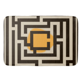 Kleurrijke doolhof patroon op aangepaste kleur badmat