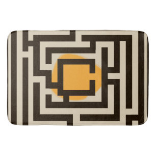 Kleurrijke doolhof patroon op aangepaste kleur badmat