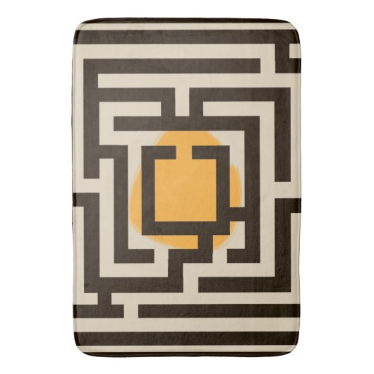 Kleurrijke doolhof patroon op aangepaste kleur badmat (Voorkant Verticaal)