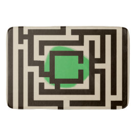 Kleurrijke doolhof patroon op aangepaste kleur badmat