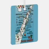 Kleurrijke Door County Wisconsin Metalen Ornament (Voorkant Rechts)