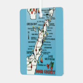 Kleurrijke Door County Wisconsin Metalen Ornament (Voorkant links)