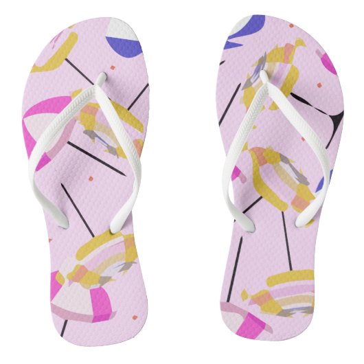 Kleurrijke doorbraakvlekken met rode poolpunts teenslippers (Voetbed)