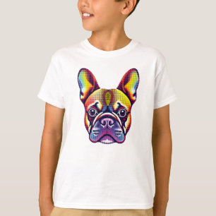 Kleurrijke Dot Art Franse Bulldog T-shirt