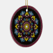 Kleurrijke Dot Art Mandala | Heilige Geometrie Boh Keramisch Ornament (Rechts)