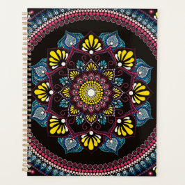 Kleurrijke Dot Art Mandala | Heilige Geometrie Boh Planner