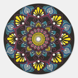Kleurrijke Dot Art Mandala | Heilige Geometrie Boh Ronde Sticker
