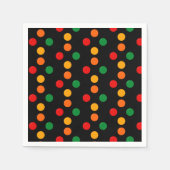 Kleurrijke Dot Pattern op Black Retro Kerstmis Servet (Voorkant)