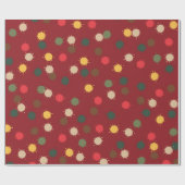 Kleurrijke Dot Splash op Rode Feestelijke Vakantie Cadeaupapier (Vlak)