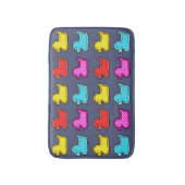 Kleurrijke Dotty Duck Patroon op Blauw Badmat (Voorkant Verticaal)