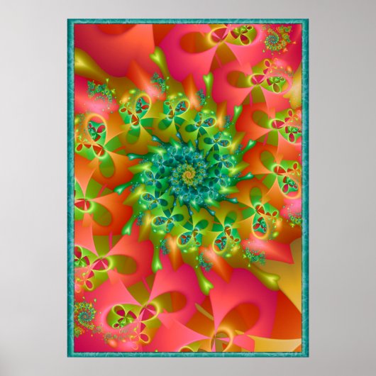 Kleurrijke draaiende harten poster (Voorkant)