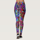 Kleurrijke draaiende kleurenwervelkolom leggings (Achterkant)