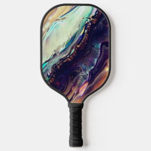 Kleurrijke draaiende strepen van stollingsgesteent pickleball paddle