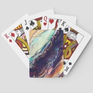 Kleurrijke draaiende strepen van stollingsgesteent pokerkaarten