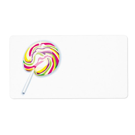 kleurrijke draaikolk lolly etiket (Voorkant)