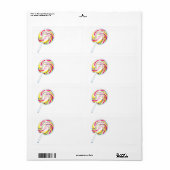 kleurrijke draaikolk lolly etiket (Full Sheet)