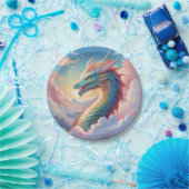 Kleurrijke draak aan de hemel papieren bordje (Feest)