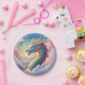 Kleurrijke draak aan de hemel papieren bordje (Feest)