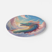 Kleurrijke draak aan de hemel papieren bordje (Gekanteld)