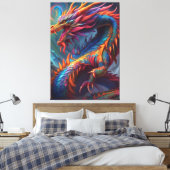 Kleurrijke draak Canvas Print (Insitu (Slaapkamer))