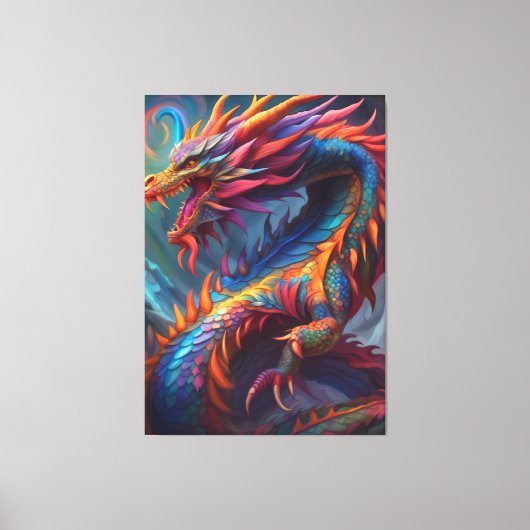 Kleurrijke draak Canvas Print (Voorkant)