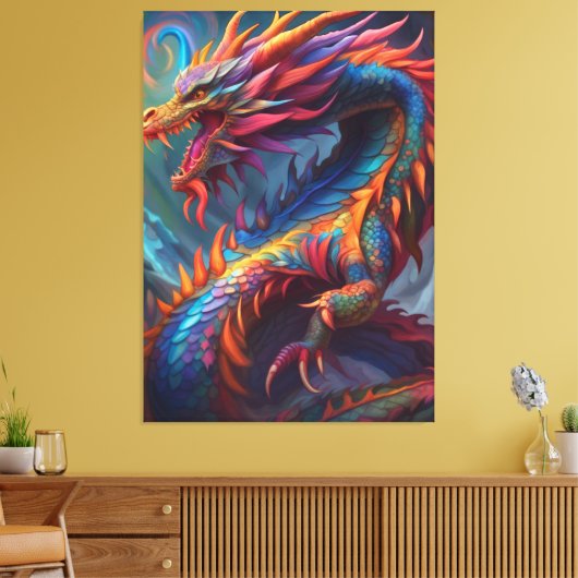 Kleurrijke draak Canvas Print (Insitu (Woonkamer))