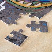 Kleurrijke draak en persoonlijke naam legpuzzel (Zijkant)