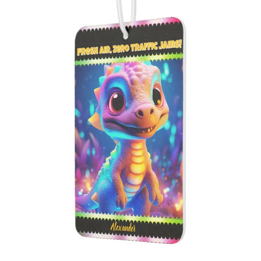 Kleurrijke draak in een grillige scène luchtverfrisser (Links)