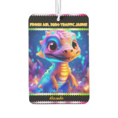 Kleurrijke draak in een grillige scène luchtverfrisser (Achterkant)