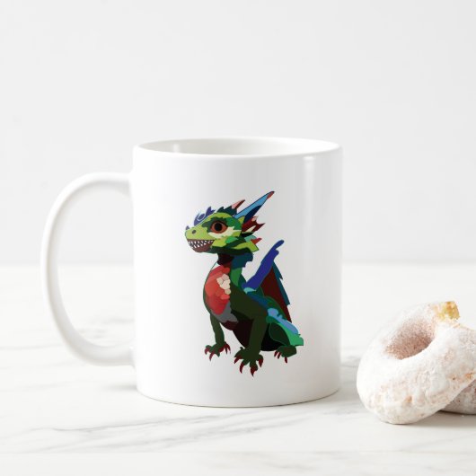 Kleurrijke Draak  Koffiemok (Met donut)