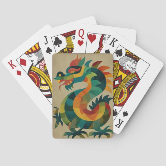 Kleurrijke Draak Pokerkaarten (Achterkant)