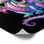 Kleurrijke Dragon Baby Schattigee Verjaardag Drag Poster (Hoek)