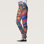 Kleurrijke Dragon Etnische Patroon Leggings (Links)